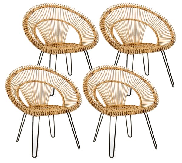 Set 4 Poltrone 83x64x89h cm Esteban Naturale