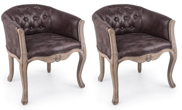 Set 2 Poltrone 60x60x70h cm Diva Dark