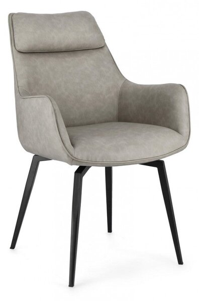 Set 2 Poltrone 56x65x92h cm Lawrence Pu Tortora
