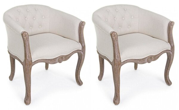 Set 2 Poltrone 60x60x70h cm Diva Naturale