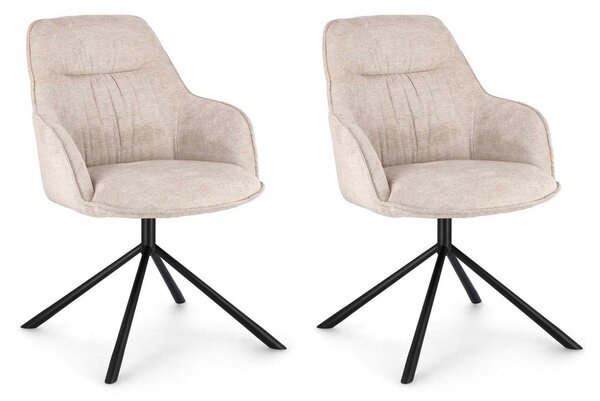 Set 2 Poltrone 56x65x86h cm Grant Avorio