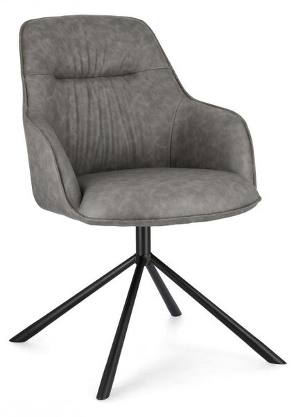 Set 2 Poltrone 56x65x86h cm Grant Pu Grigio