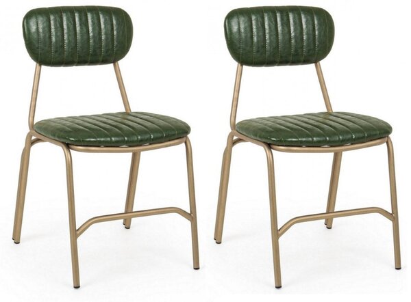 Set 2 Sedie 44x55x80h cm Addy Verde Scuro