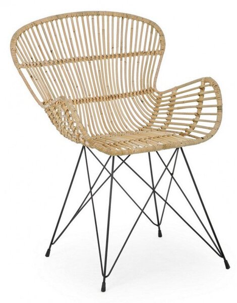 Set 4 Poltrone 62x68x85h cm Venturs Naturale