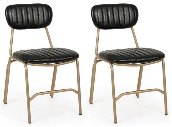 Set 2 Sedie 44x55x80h cm Addy Nero