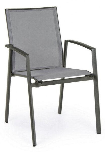 Set 4 Sedie da Giardino 57x57x87,5h cm con Braccioli Cruise Antracite