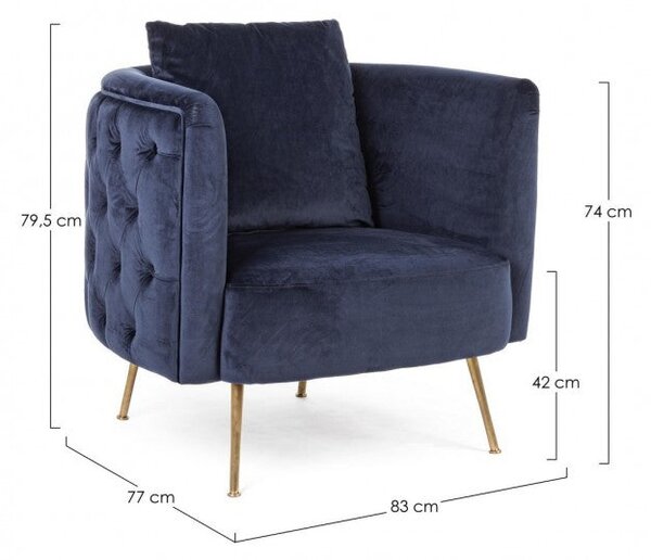 Poltrona 83x77x79,5h cm Tenbury Blu