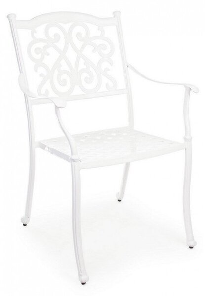 Set 4 Sedie da Giardino 65x60x92h cm con Braccioli Ivrea Bianco