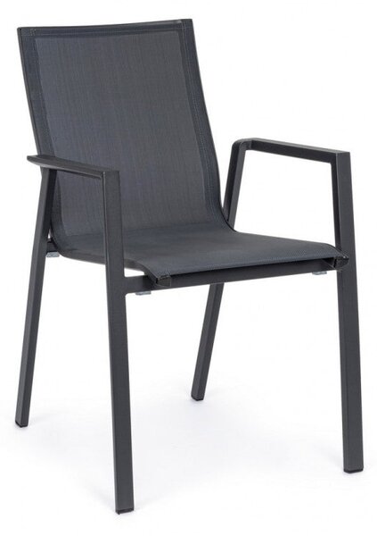 Set 4 Sedie da Giardino 56x61,5x88h cm con Braccioli Krion Antracite