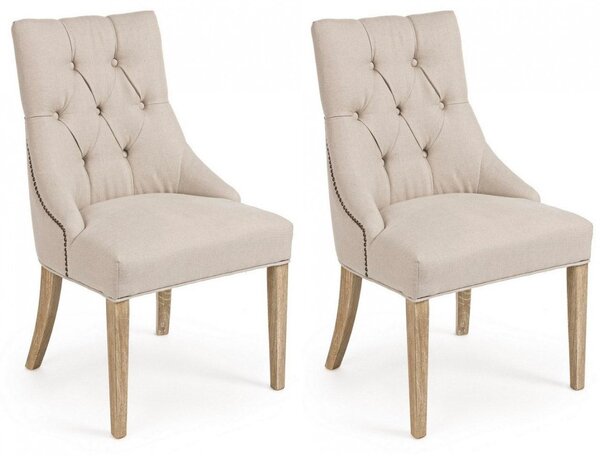 Set 2 Sedie 51x61x90h cm Cally Naturale