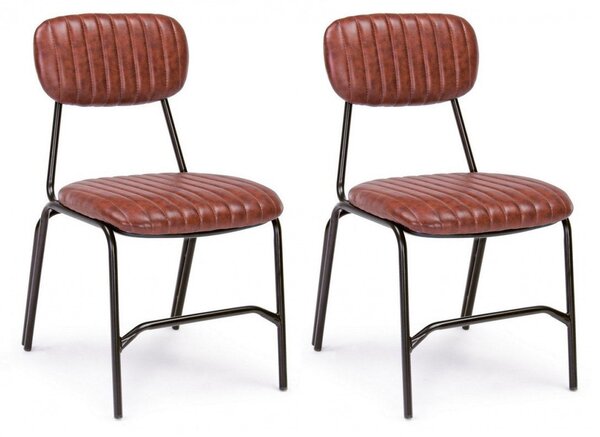 Set 2 Sedie 44x55x78h cm Debbie Arancio Scuro Vintage