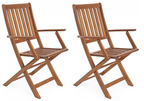 Set 2 Sedie da Giardino 58x60x92h cm con Braccioli Mali Piegh