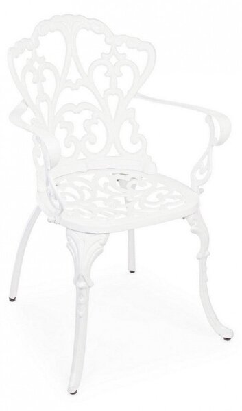 Set 2 Sedie da Giardino 57,5x58x87,5h cm con Braccioli Victoria Bianco