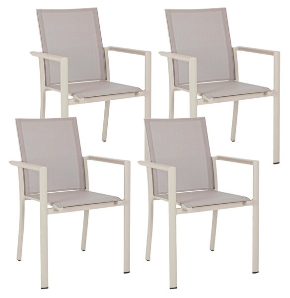 Set 4 Sedie da Giardino 56,2x60x88h cm con Braccioli Konnor Rastin