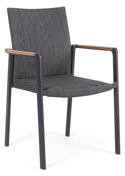 Set 4 Sedie da Giardino 59x60,5x89h cm con Braccioli Jalisco Antracite