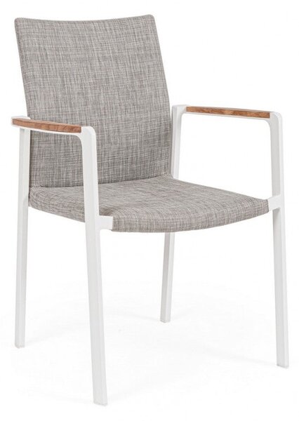 Set 4 Sedie da Giardino 59x60,5x89h cm con Braccioli Jalisco Bianco