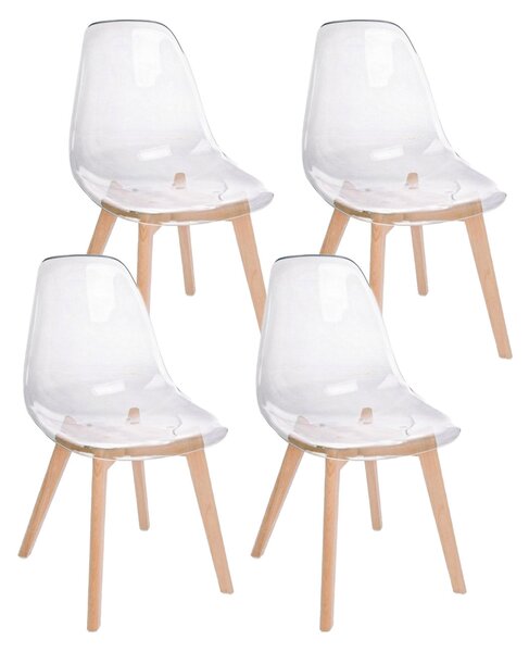 Set 4 Sedie 52x47x82h cm Easy Trasparente