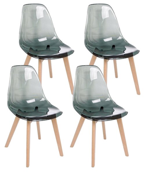 Set 4 Sedie 52x47x82h cm Easy Fumè
