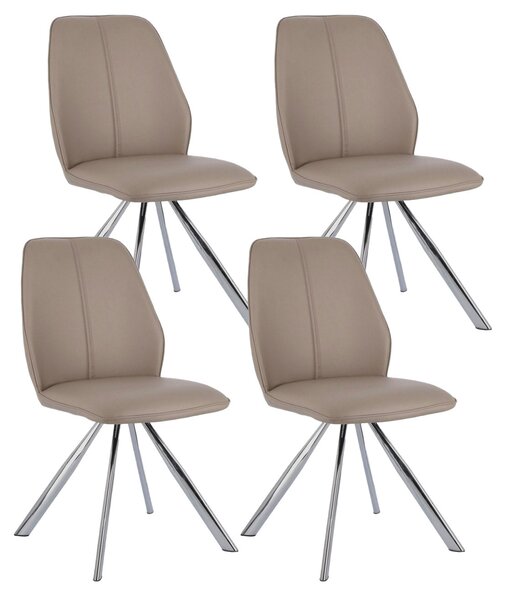 Set 4 Sedie 44x62x88h cm Maxwell Pu Tortora