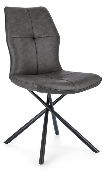 Set 2 Sedie 50x66x94h cm Kepler Pu Antracite