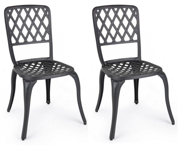 Set 2 Sedie da Giardino 44x46x89h cm Faenza Antracite