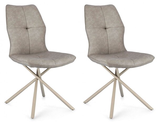 Set 2 Sedie 50x66x94h cm Kepler Pu Tortora