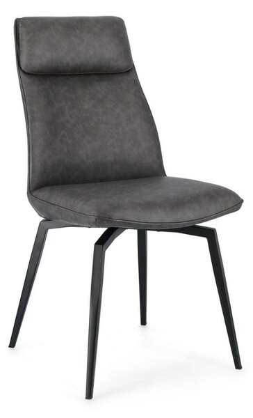 Set 2 Sedie 48x64x92h cm Lawrence Pu Antracite