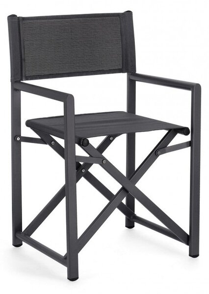 Set 2 Sedie Regista da Giardino 48x56x86h cm Taylor Grigio Scuro/Antracite