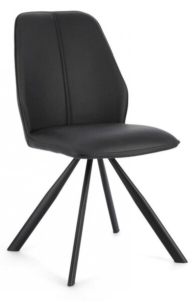Set 4 Sedie 44x62x88h cm Maxwell Pu Nero