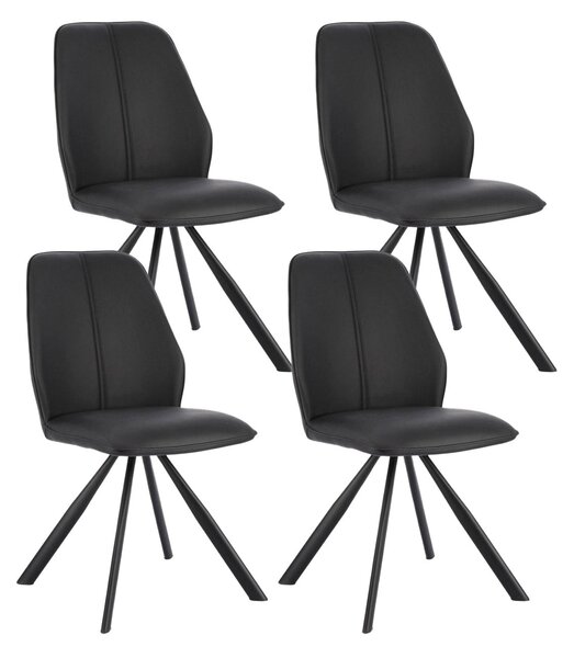 Set 4 Sedie 44x62x88h cm Maxwell Pu Nero
