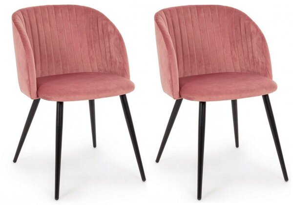 Set 2 Sedie 53x57x81,5h cm Queen Velvet Blush