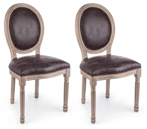 Set 2 Sedie 48x46x96h cm Mathilde Dark