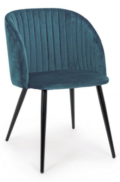Set 2 Sedie 53x57x81,5h cm Queen Velvet Blu