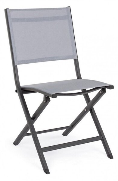 Set 4 Sedie Pieghevole da Giardino 47x57x88h cm Elin Antracite