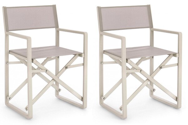 Set 2 Sedie Regista da Giardino 55x50,5x84,5h cm Konnor Rastin