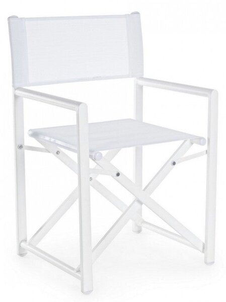 Set 2 Sedie Regista da Giardino 48x56x86h cm Taylor Bianco
