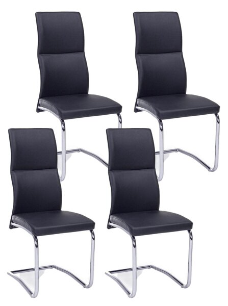 Set 4 Sedie 44x58x104h cm Thelma Nero