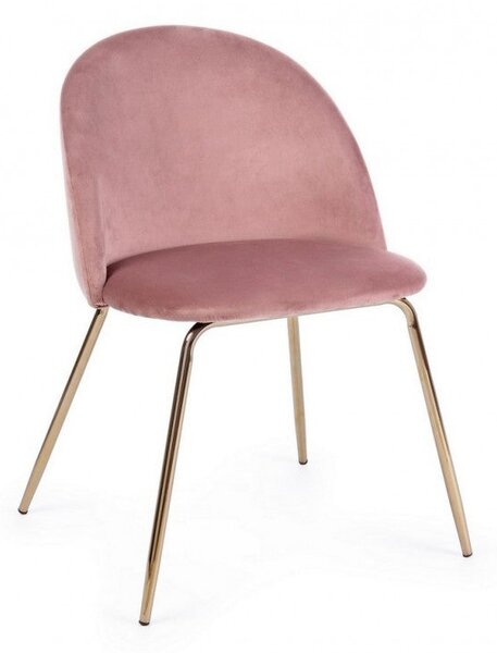 Set 4 Sedie 49x55x77h cm Tanya Velluto Rosa