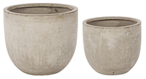 Set 2 Vasi Cement Basso Sabbia