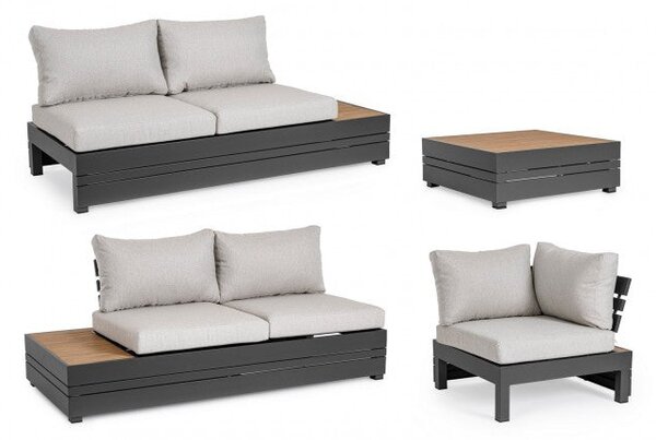 Set Salotto Angolare Divano e Tavolino Osten Antracite