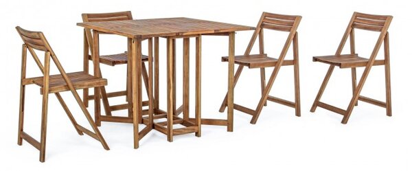 Set Tavolo e 4 Sedie Pieghevoli da Giardino Noemi
