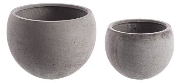 Set 2 Vasi Cement Sfera Grigio
