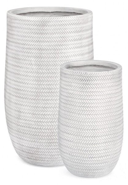 Set 2 Vasi Tressage Alto Bianco