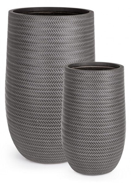 Set 2 Vasi Tressage Alto Antracite