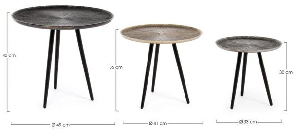 Set 3 Tavolini Rotondi Tahir