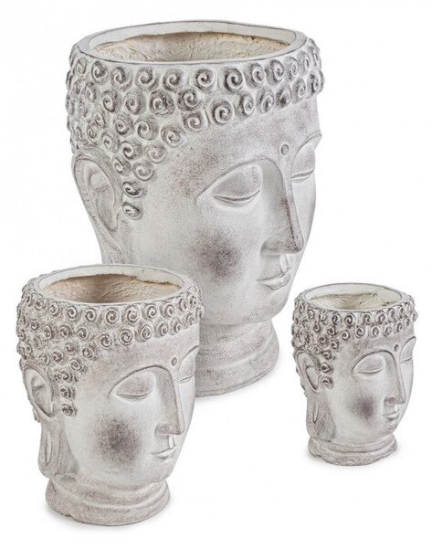 Set 3 Vasi Testa Buddha