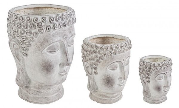 Set 3 Vasi Testa Buddha