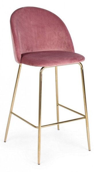 Set 2 Sgabelli Bar 51x55x105h cm Carry Velluto Blush