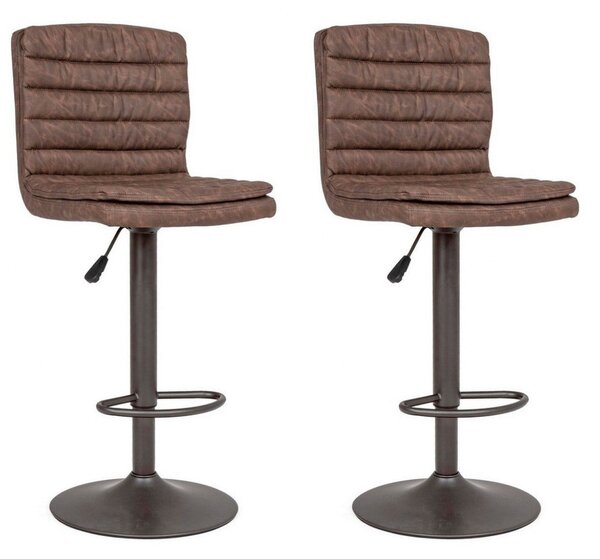 Set 2 Sgabelli Bar 41x50x94,5/115,5h cm Connor Marrone Vintage