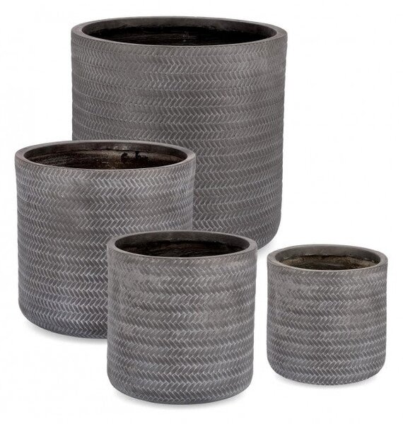 Set 4 Vasi a Cilindro Tressage Antracite